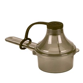 The Scoopie, 15 cc | 1 tbsp | 1/2 fl oz. | 14.8 mL Plastic Short Handle Scoop with Attached Funnel, Measuring Spoons for Powders, Coffee, Pet Food, Protein, Spices and Other Dry Goods (1 Pack, BLACK)