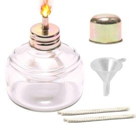 150ml Dental Empty Alcohol lamp Bottle Glass Bunsen Burners Lab or School Chemistry lab Equipment Heating for Science Experiments Come with 5 Replacement Wicks and 1 Funnel