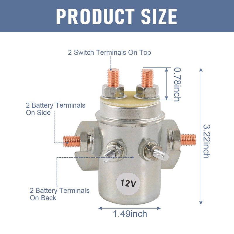 SPL6016 6 Terminal 12 Volt Solenoid 100 Amp Current Rating