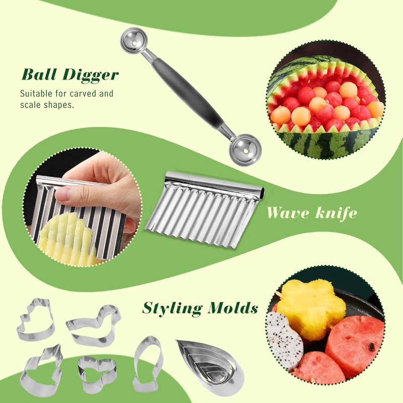 80-Piece Stainless Steel Fruit Carving Tools Set - Professional Watermelon