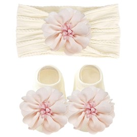 TPZORJX Nylon Baby Headbands, Baby Hair Bands Bows for Girls, Soft Bow Headwear, Non-Slip Socks, Elastic Hair Bands, Cotton Infant Socks for Toddlers, Newborns