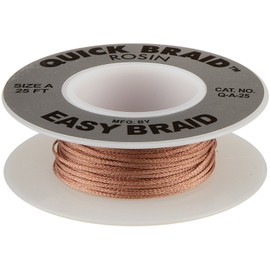 EasyBraid Q-A-25 Quick Braid Desoldering Wick, 0.025" Width, 25' Length