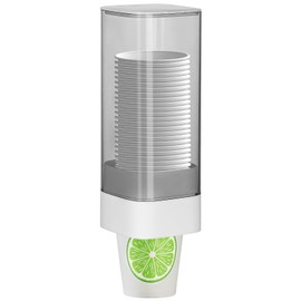 MYITYARD Cup Dispenser, Pull Type Wall Mount Cup Holder for Water Cooler Fit 3oz-5oz Disposable Cups, Bathroom Mouthwash Cup Dispenser for Home Office, Self-Adhesive or Screw Installation (White)