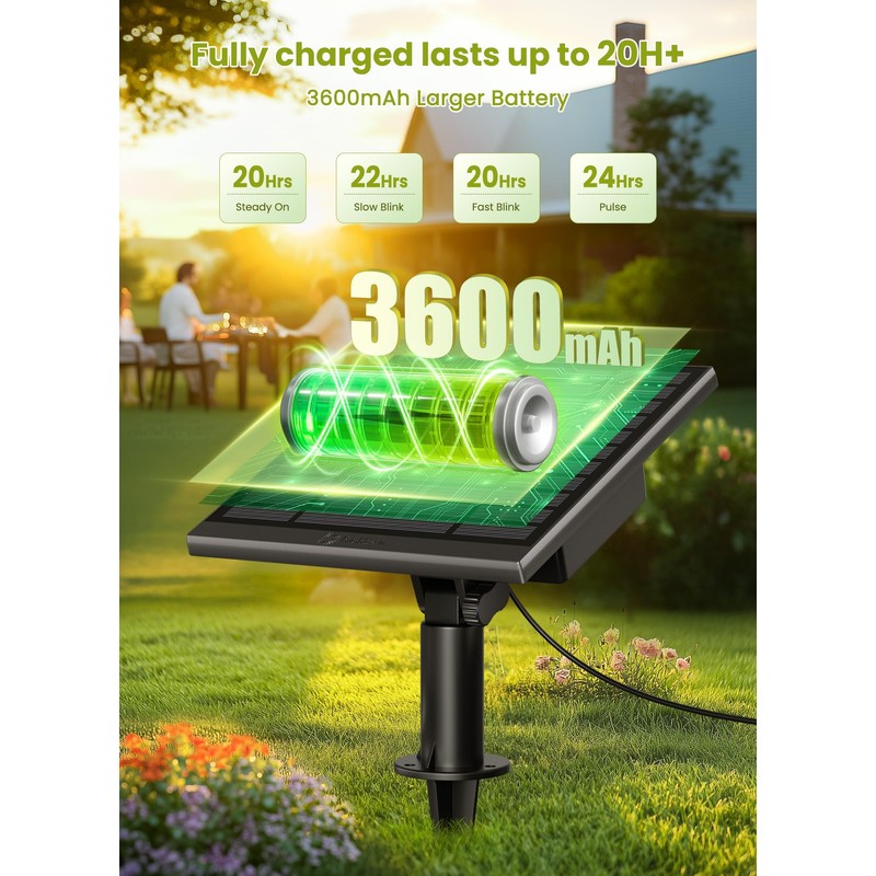 Brightown 58FT Solar String Lights Outdoor with Remote Cable Ties