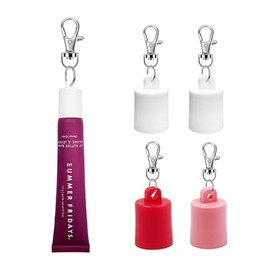 SNOSHO 4 Pcs Keychain Cap for Summer Fridays Lip Balm 0.5 oz, Portable Holder Keychain Cap Compatible with Summer Fridays Lip Repair Tubes