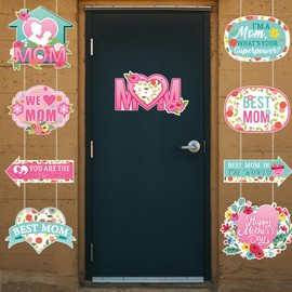 Happy Mother's Day Party Supplies Best Mom Ever Party Decorations Kit Mothers Birthday Outdoor Indoor Hanging Party Decoration We Love Mom Wall Hanging Flags