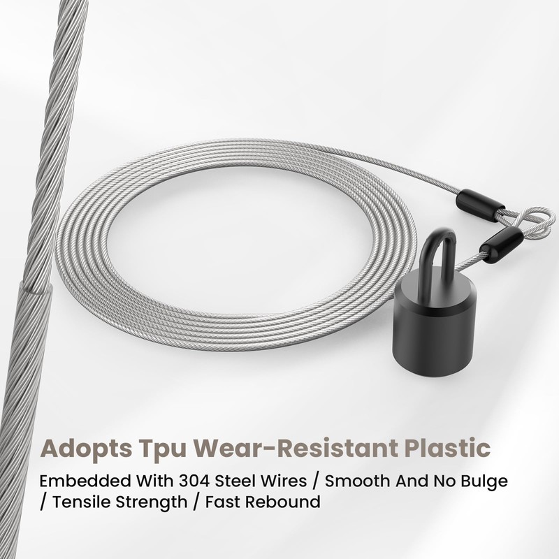 BaYiToo 9.84FT 3mm Stainless Steel Security Cable, Safety Cable Luggage