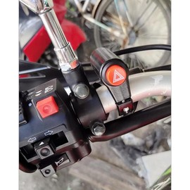 22mm Motorcycle Handlebar Switch ATV Bike 12V LED Warning Light Hazard Light Switch Flashing Waterproof Overload Protection