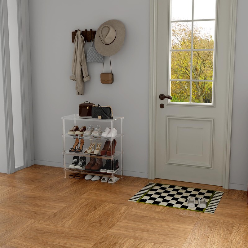 Aquiver 4-Tier Acrylic Shoe Rack - Shoe Rack Organizer -