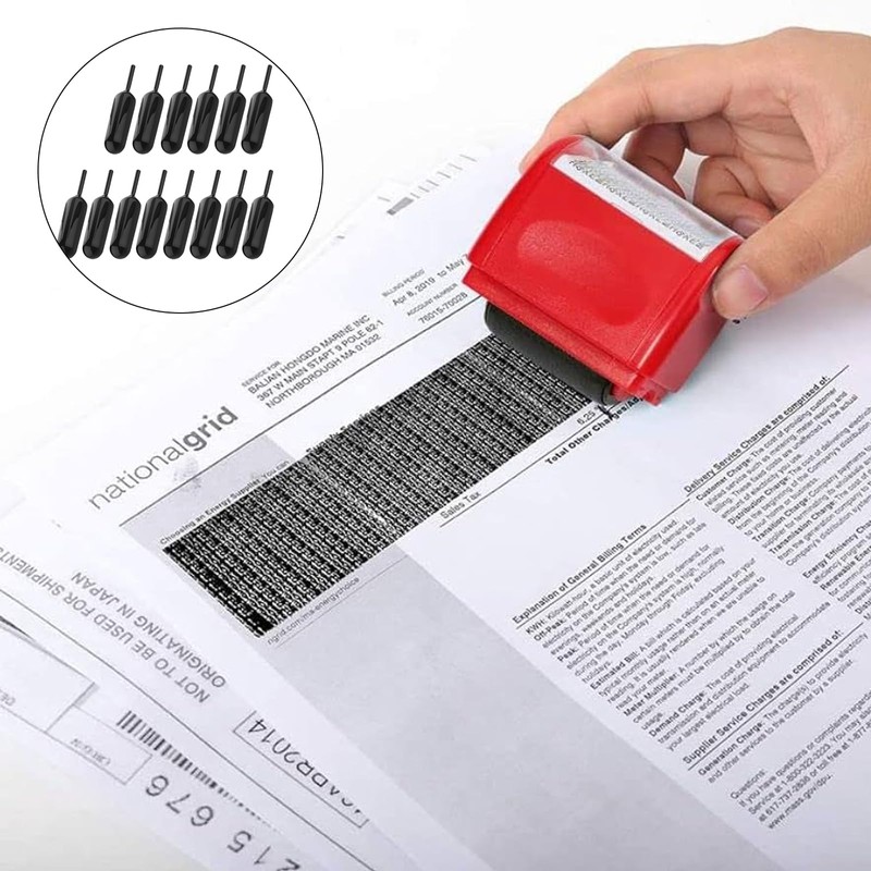 14pcs Confidential Roller Stamp Ink Refills（2ml） Address Blocker Stamp and