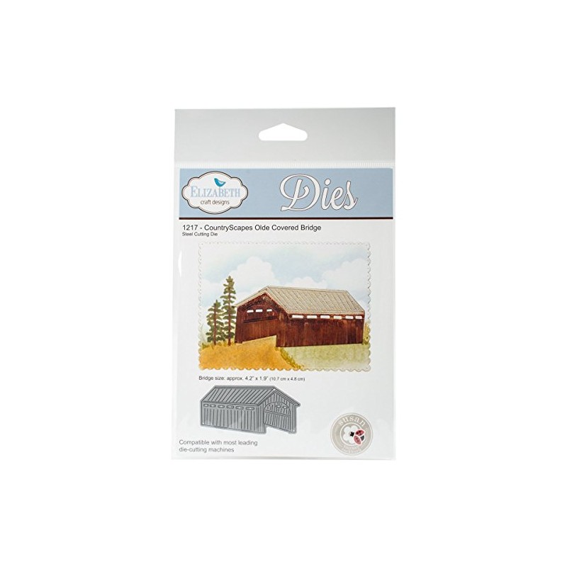 Elizabeth Craft Designs Countryscapes Olde Covered Bridge Die, Grey