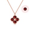 FH.bird Garnet Necklace, Women's Earrings Set, Popular, Quatrefoil Clover, 12