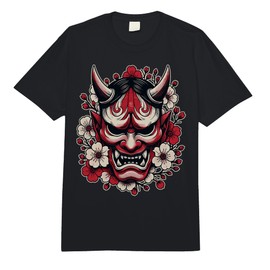Japanese Demon Mask Face Yokai Devil Hannya Japan Oni Mask Comfort Colors Adult Heavyweight T-Shirt