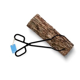 Black Heavy Duty Cast Iron Fire Place Log Tongs for Indoor Fire/Fire Pits Accessories/Tongs for Outdoor Stove/Long Logs Tweezers/Firewood Tongs/Campfire Tongs