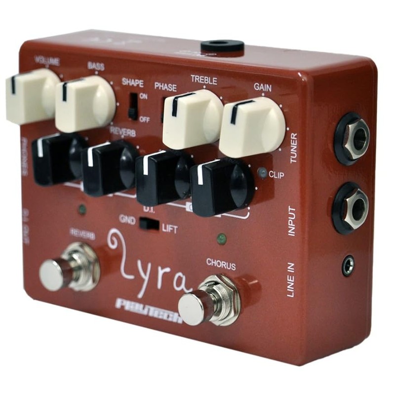 PLAYTECH 2-Band EQ Preamp for Acoustic Guitar with Reverb Chorus