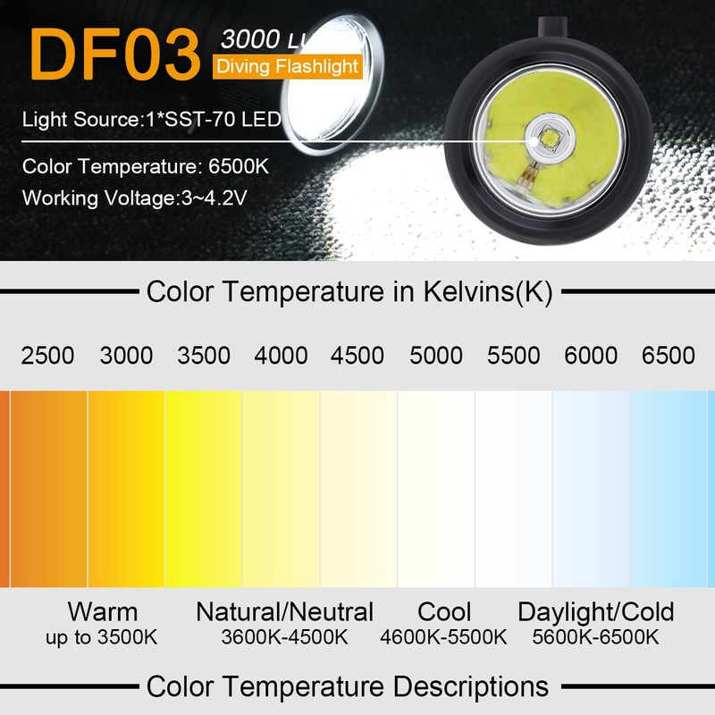 SecurityIng DF03 SST70 LED 3000 Lumen Side Key Switch Underwater