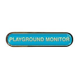 Capricornone Playground Monitor Gel Domed Cyan School Bar Badge