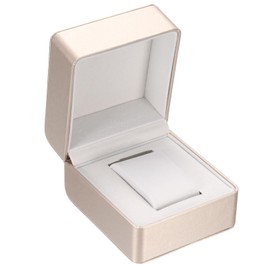 sourcing map Single Watch Case, PU Leather Watch Travel Storage Display Box for Men Women with Removable Cushion, Portable Watch Holder Organizer for Most Watches, Champagne-colored,