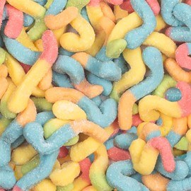 Candy Break Sour Neon Worms Gummy Candy 5 lbs Share Size Bag Pack of 1 - Sour & Chewy Gummies Bulk Candy Pack - Snacks for Kids & Grown Ups