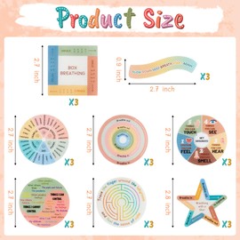 H1vojoxo 24PCS Anxiety Sensory Stickers Anti Stress Textured Sensory Stickers Tactile Textured Mindfulness Sticker for Desk and Phone Stress Anxiety Relief Adhesive for Kids Adult School Counselor