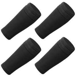 2 Pairs of Football Shin Pads Holder Socks, Non-Slip Sleeve Shin Pad Holder, Football Socks for Children, Adults, Beginners (Black)