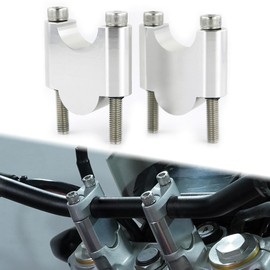 Xitomer 1 1/8" 28.6mm Motorcycle ADV Dirt Bike Handlebar Risers Without Clamps, Fit for Hypermotard 821, Monster S4R, Street Triple, Scrambler 800 Speed Triple 1050 i (silver,40mm(1 9/16''))