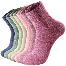 Premillow Wool Socks - 7 Pairs Wool Socks for Women Men, Vintage Thick Womens Wool Socks,Knit Winter Warm Socks, Soft Socks Gifts for Women