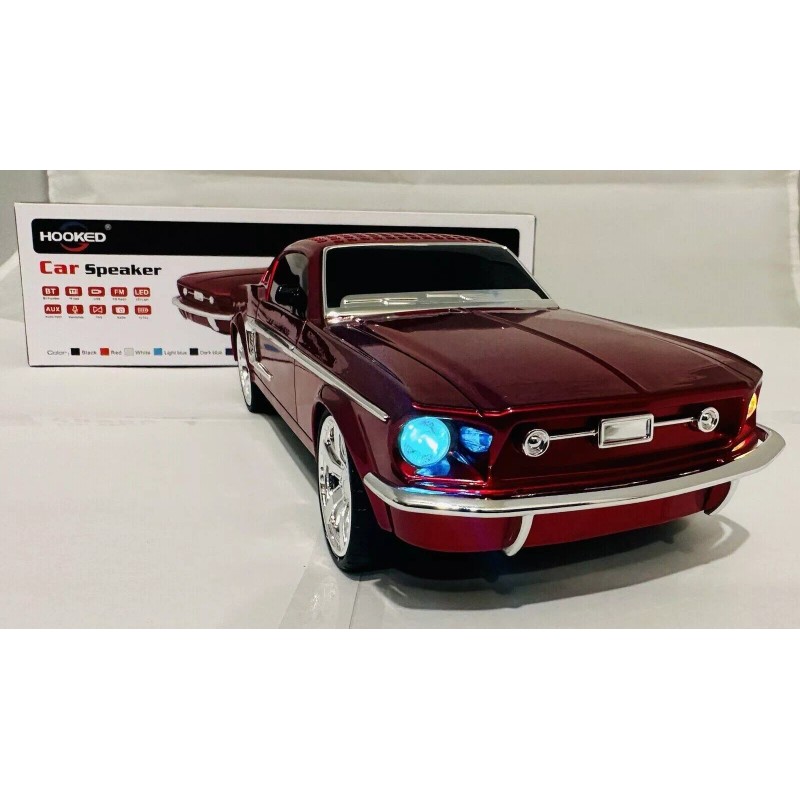 Hooked Ford Mustang 1967 Red Speaker BT Indoor/Outdoor Portable USB