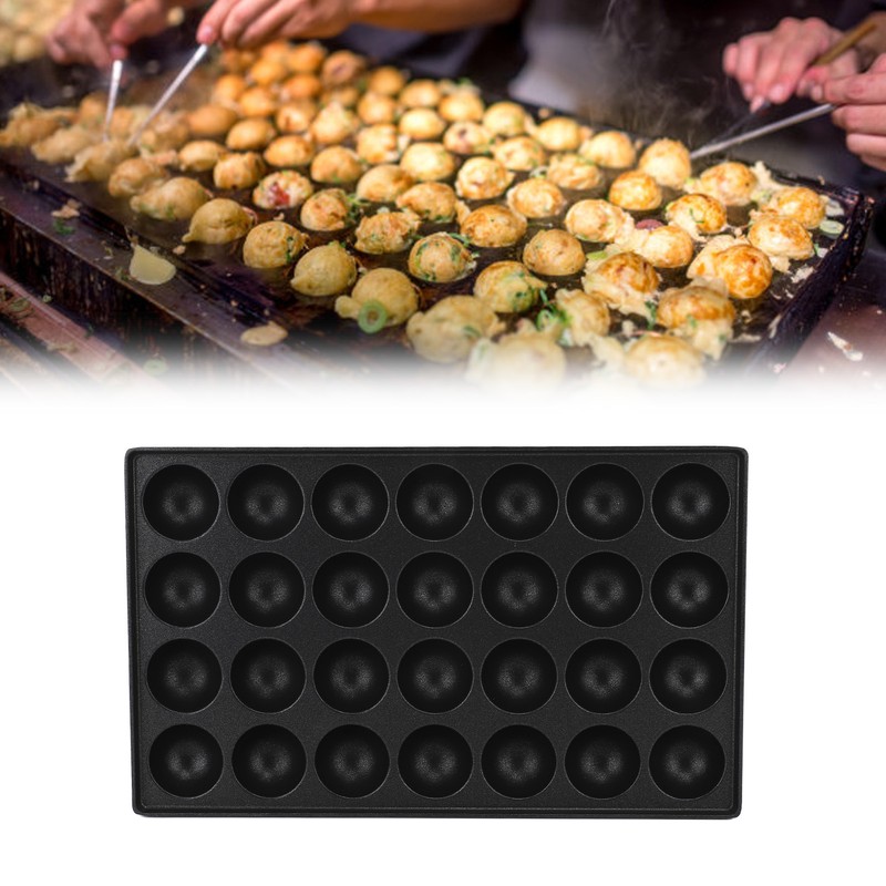 28 Holes Takoyaki Maker Octopus Meatballs Baking Tray Nonstick Kitchen