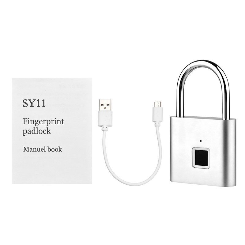 Smart Fingerprint Padlock Rechargeable Keyless 10 Fingerprints Morse Code Emergency