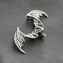 Cool Bat 925 silver pendant for necklace length with eyelet 25 mm Silver