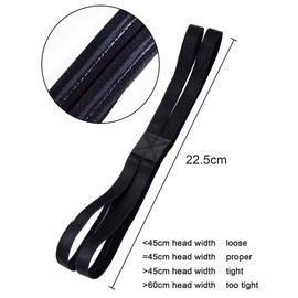 Shappy 3 Pieces Double-Straps Sport Headbands Elastic Hairband Non-Slip Sweatband for Women or Men, Black