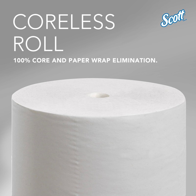 Scott Professional Essential Coreless High-Capacity Standard Roll Toilet Paper, Bulk