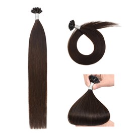 Real Hair Bondings U-Tip Hair Extensions Real Hair Keratin Bondings Real Hair 35 cm Remy Real Hair Extensions Bondings (50 g #4 Medium Brown)