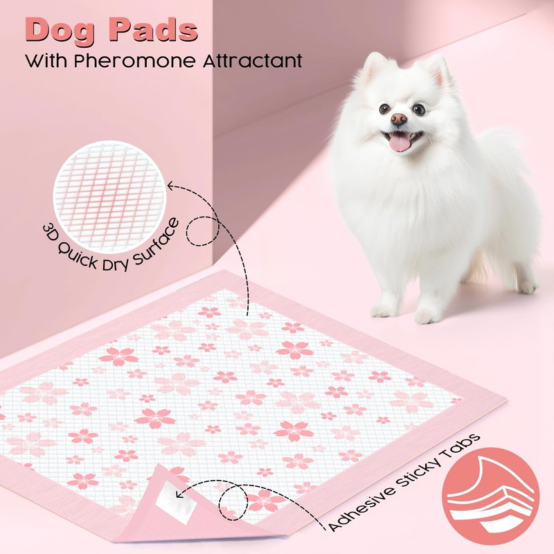 MIZOK Puppy Pads 22"x 22" with Leak-Proof Quick-Dry Design Pee