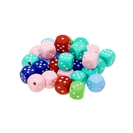 Tupalizy 10mm Acrylic Dice Beads Small 6 Sided Dice Charms for Bracelets Jewelry Making Keychain Necklaces Earrings DIY String Crafts Board Games Classroom Family Party Gifts,30PCS (Mixed Color)