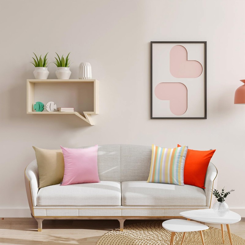 Thmyo 2 Pack 100% Cotton Solid Decorative Square Throw Pillow