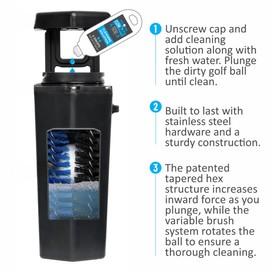 Clean Flight Premium Golf Ball Washer - Portable Cleaner for Golf Bag or Cart - Best Golf Accessories Gifts for Men & Women. (1Pack) - Seaport Blue