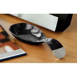 Premier Housewares Spoon Rest For Kitchen Black Enamel Spoon Holder / Utensil Rest Smooth Coating Teaspoon Rest Tough Stainless Steel Spoon Rests 18 x 20 x 4