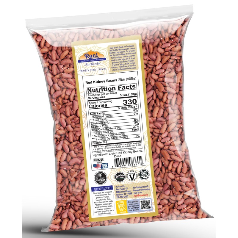 Rani Red Kidney Beans, Light 32oz (2lbs) 908g ~ All