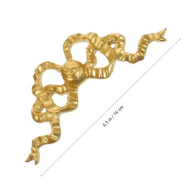 HOLIDYOYO 2pcs Bow Decoration Decorative Appliques Furniture Golden Bow-Knot Wall Craft Carved Onlays Wall Appliques Hanging Wall Decor for Craft Photo Frame