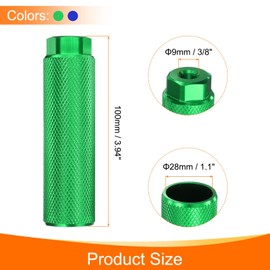 HARFINGTON 2 Pairs Bike Pegs Aluminum Alloy Rear Stunt Pegs Anti-Skid Back Seat Stands Fit 3/8" Axles for Mountain Bike, Green & Blue