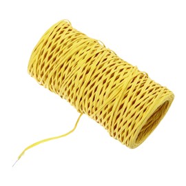 MECCANIXITY Floral Wire 164ft/50m 1mm Vine Bind Wire Rustic Craft Wrapping Metal Wire for Flower Bouquet Wreath Making, Yellow