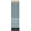 Faber-Castell GRIP 2001 117298 Pencils with Rubber End HB Silver