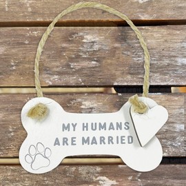 Bridal Shower Gifts Wooden Engagement Party Decorations My Humans are Married Dog Bone Engagement Announcement Sign