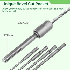 SDS Max to SDS Plus Adapter SDS Max to SDS Plus Drill Converter for Rotary Hammer Drill 40Cr Steel SDS Max Shank Quick Tool for SDS Plus Drill Bits Fit Any Standard SDS Max Hammer Drill