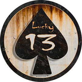 ProSticker 302 (One) 4" Phantom Series Lucky 13" Rat Rod Ace Black Spade Decal