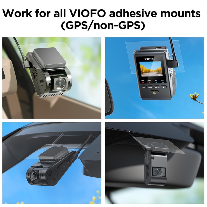 VIOFO 4 x Transparent Plastic Static Windshield Sticker, Compatible with