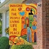 IMAGINE ALL THE PEOPLE LIVING LIFE IN PEACE Garden Flag