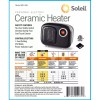 Soleil MH-08B Black Personal Space 250 watt Electric Ceramic Compact
